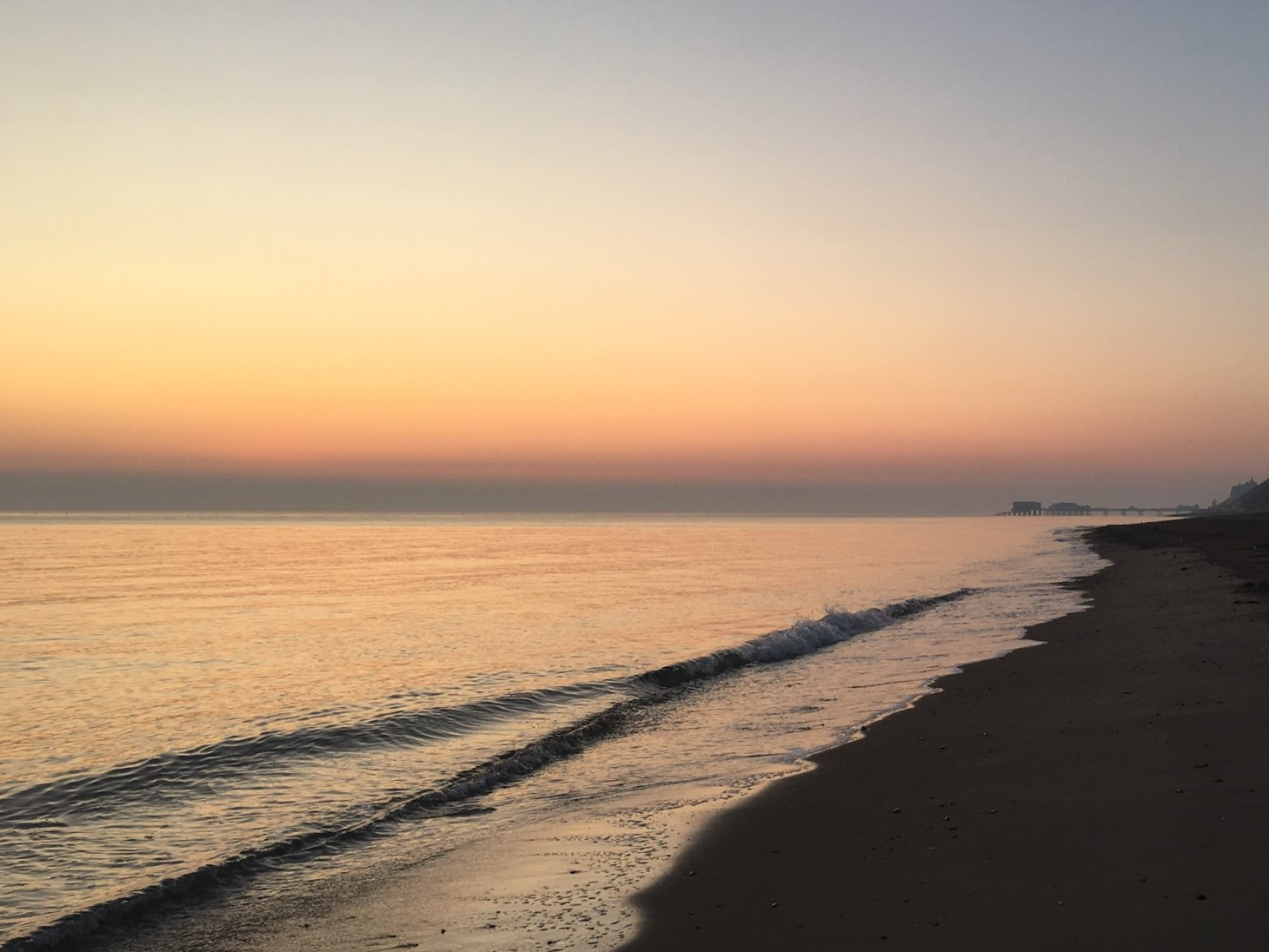 Sunrise East Runton beach towards Cromer @NorfolkCoastline