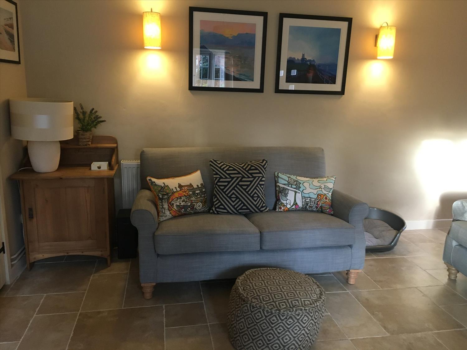 Sofa in living room 9 Melinda Cottage East Runton @NorfolkCoastline