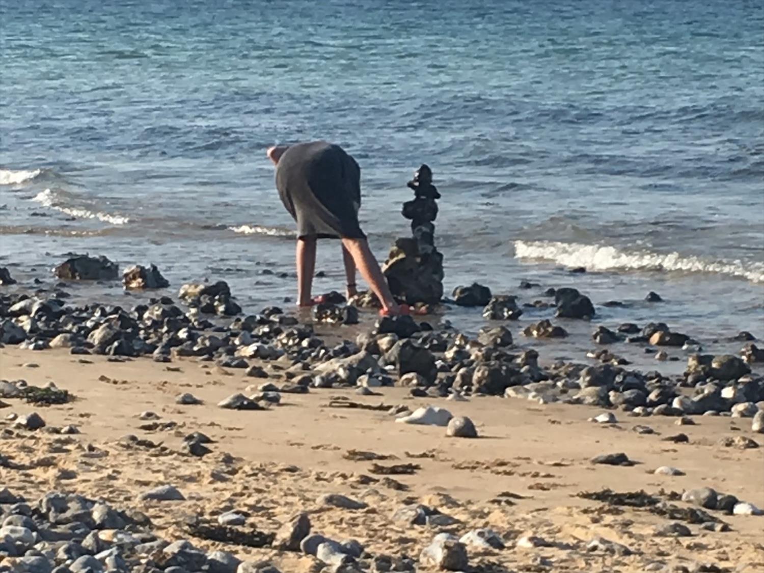 Pebble sculpture on East Runton beach @NorfolkCoastline